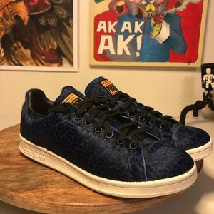 Blue leopard Stan smith adidas pony hair